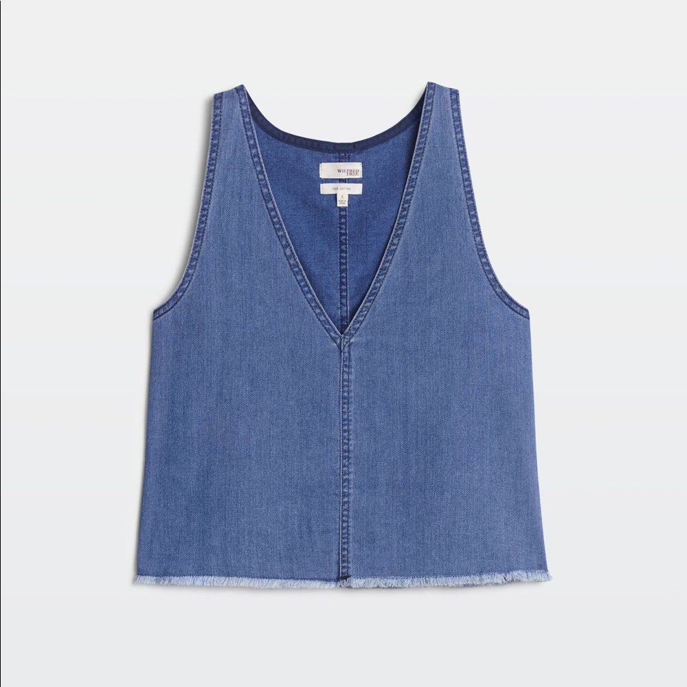 Aritzia Wilfred V neck jean top